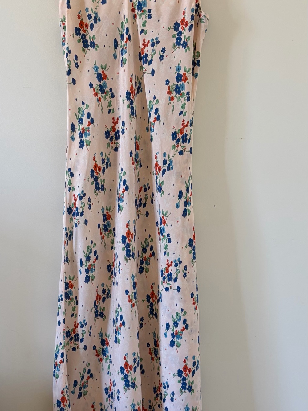 Jill Stuart Pink Floral Sundress with Blue and Red Blooms